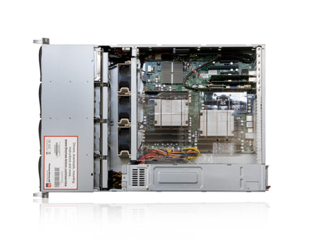 2HE Intel Dual-CPU SC826 Server - Innenansicht