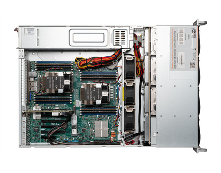 2U Intel Dual-CPU RI2212 Server Scalable - Internal view