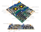 1HE Intel Dual-CPU RI2104H Server - Mainboardbeschriftung